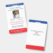 Einfache Foto-Notfall-Kinder-ID Ausweis (Vorder- & Rückseite)