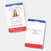 Einfache Foto-Notfall-Kinder-ID Ausweis (Vorder- & Rückseite)