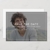 Einfache Foto-Overlay-Grenze 2025 Abschluss Save The Date (Vorne/Hinten)