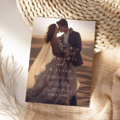 Einfache Foto-Overlay-Monogramm-Hochzeit Einladung