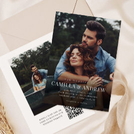 Einfache Foto-Overlay-QR-Hochzeit Einladung