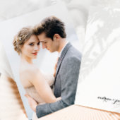 Einfache Foto Paare Kalligraphienamen Hochzeit Einladung