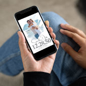 Einfache Foto Pinselstriche Save the Date Hochzeit