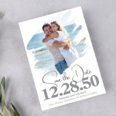 Einfache Foto Pinselstriche Save the Date Hochzeit