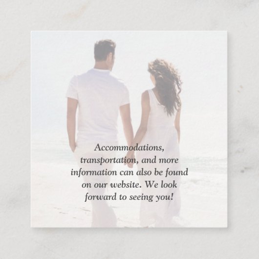 Einfache Foto QR Code Hochzeit Begleitkarte (Rückseite)