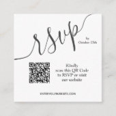 Einfache Foto QR Code Hochzeit Begleitkarte (Vorderseite)