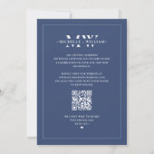 Einfache Foto Rahmen Wedding Monogram Dusky Blue Save The Date (Rückseite)