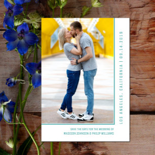 Einfache Foto Save the Date   AQUAMARIN