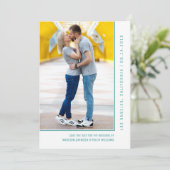 Einfache Foto Save the Date | AQUAMARIN (Stehend Vorderseite)