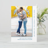 Einfache Foto Save the Date | Blau (Stehend Vorderseite)