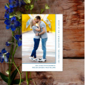 Einfache Foto Save the Date | Blau