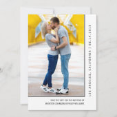 Einfache Foto Save the Date | Schwarz (Vorderseite)