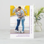 Einfache Foto Save the Date | Violett Lila (Stehend Vorderseite)
