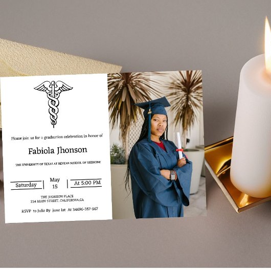 Einfache Foto-Schule der Medizin Abschluss Ankündi Ankündigung