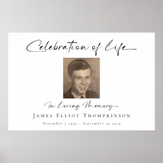 Einfache Foto-Script-Feier zur Beerdigung des Lebe Poster (Vorne)