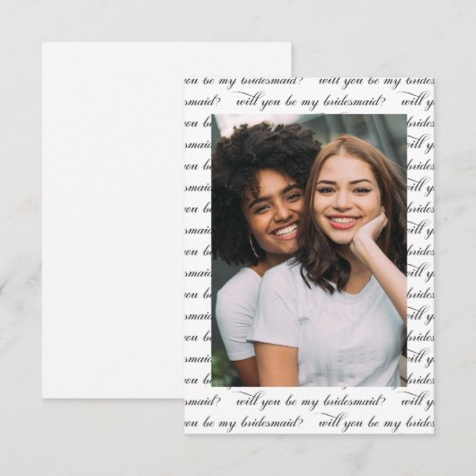 Einfache Foto: Sie werden meine Bridesmaid-Karte s Einladung (Vorne/Hinten)