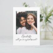 Einfache Foto: Sie werden meine Bridesmaid-Karte s Einladung (Stehend Vorderseite)