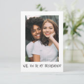 Einfache Foto: Sie werden meine Bridesmaid-Karte s Einladung (Stehend Vorderseite)