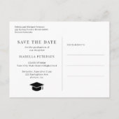 Einfache Foto-Skript High School Abschluss Ankündigungspostkarte (Rückseite)