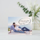 Einfache Foto-Swaps - Save the Date Postkarte (Stehend Vorderseite)