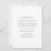 Einfache Foto-Taufe Einladung (Rückseite)