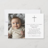 Einfache Foto-Taufe für Jungen und Mädchen Einladung (Vorderseite)