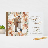 Einfache Foto Terracotta Hochzeit Gästebuch