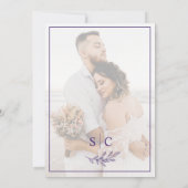 Einfache Foto-Typografie-Overlay-Hochzeit Einladung (Rückseite)