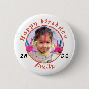 Einfache Foto zum Geburtstag Button