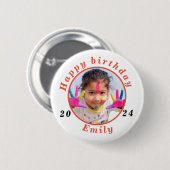Einfache Foto zum Geburtstag Button (Vorne & Hinten)