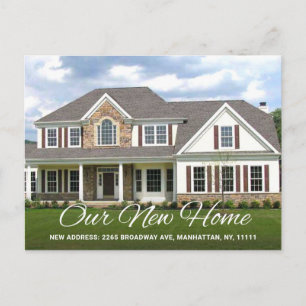 Einfache Fotoadresse Umzugsankündigung Postkarte