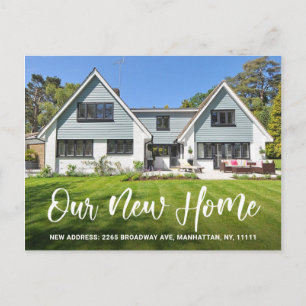 Einfache Fotoadresse Umzugsankündigung Postkarte