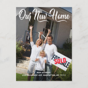 Einfache Fotoadresse Umzugsankündigung Postkarte