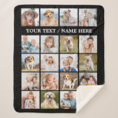 Einfache Fotocollage 20 Bilder Personalisiert Schw Sherpadecke (Vorderseite)