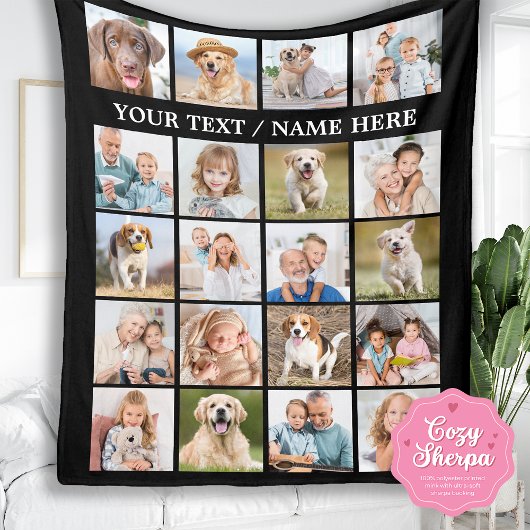 Einfache Fotocollage 20 Bilder Personalisiert Schw Sherpadecke