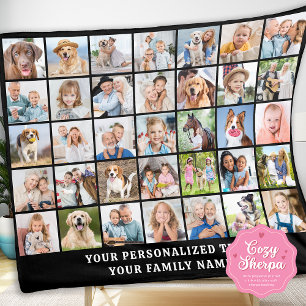 Einfache Fotocollage 35 Bilder Schwarz Personalisi Sherpadecke