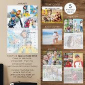 Einfache FotoCollage 5 pro Monat nach Maß Kalender
