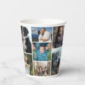 Einfache FotoCollage 7 Fotos wiederholt Pappbecher (Rückseite)