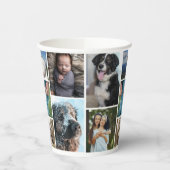 Einfache FotoCollage 7 Fotos wiederholt Pappbecher (Links)