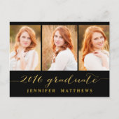 Einfache FotoCollage | Einladung zur Graduiertengr (Vorderseite)