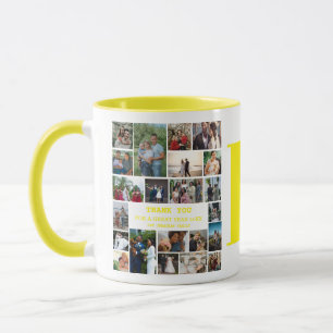 Einfache Fotocollage Familienmonogramm-Andenken Tasse