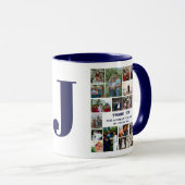 Einfache FotoCollage | Family Monogram Keepake Tasse (VorderseiteRechts)