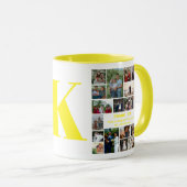 Einfache FotoCollage | Family Monogram Keepake Tasse (VorderseiteRechts)