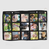 Einfache Fotocollage mit personalisiertem Monogram Golfhandtuch (Horizontal)