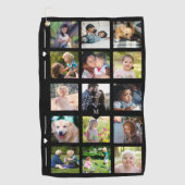 Einfache Fotocollage mit personalisiertem Monogram Golfhandtuch (Vorderseite)