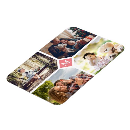 Einfache FotoCollage mit vier Familien Magnet (Linke Seite)