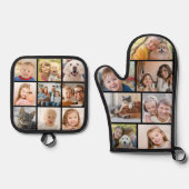 Einfache FotoCollage Mitt 7 Potholder 9 Ofenhandschuh & Topflappen-Set (Vorderseite)