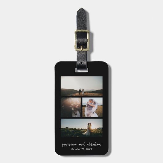 Einfache FotoCollage Modern Gepäckanhänger (Vorderseite vertikal)