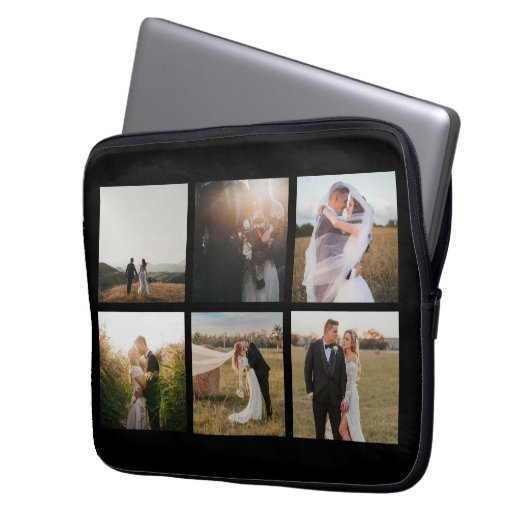 Einfache FotoCollage Modern Laptopschutzhülle (Vorderseite Links)