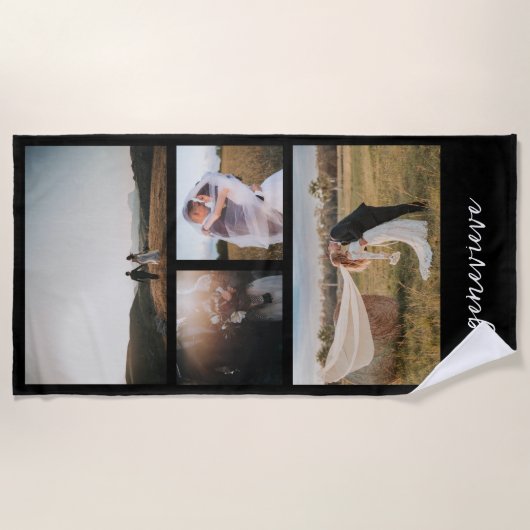 Einfache FotoCollage Modern Strandtuch (Vorderseite)